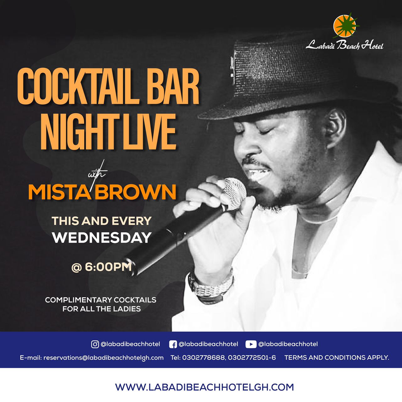 cocktail bar night live wth Mista Brown